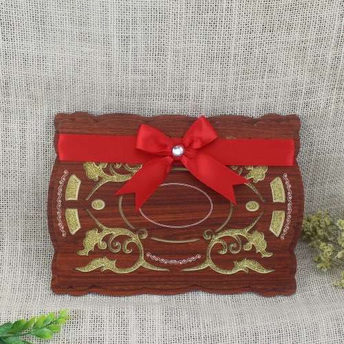 Wooden Wedding Invitation Card With Glitter Paper Invitation Card Customized 